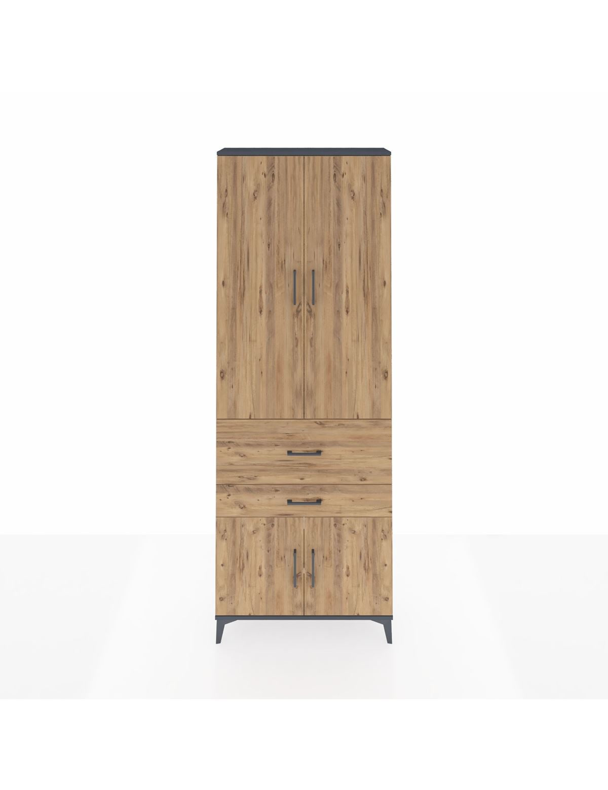 Arges Dolap 5 Raflı 2 Çekmeceli 4 Kapaklı 88x30x243 - S33M077V6A