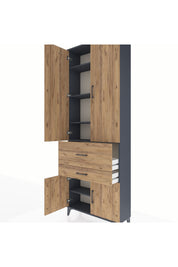Arges Dolap 5 Raflı 2 Çekmeceli 4 Kapaklı 88x30x243 - S33M077V6A