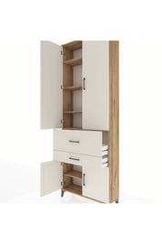 Arges Dolap 5 Raflı 2 Çekmeceli 4 Kapaklı 88x30x243 - S33M077V7A