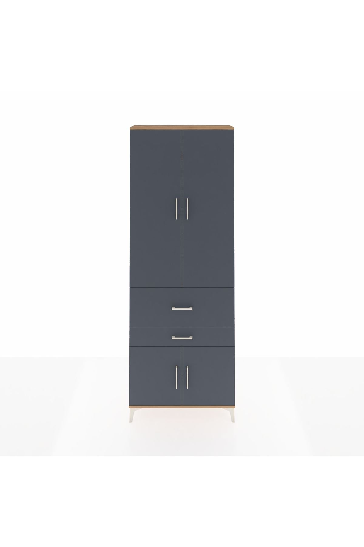 Arges Dolap 5 Raflı 2 Çekmeceli 4 Kapaklı 88x30x243 - S33M077V8A