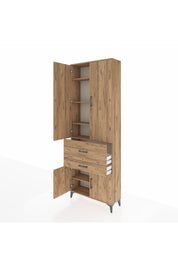 Arges Dolap 5 Raflı 2 Çekmeceli 4 Kapaklı 88x30x243 - S33M077V9A