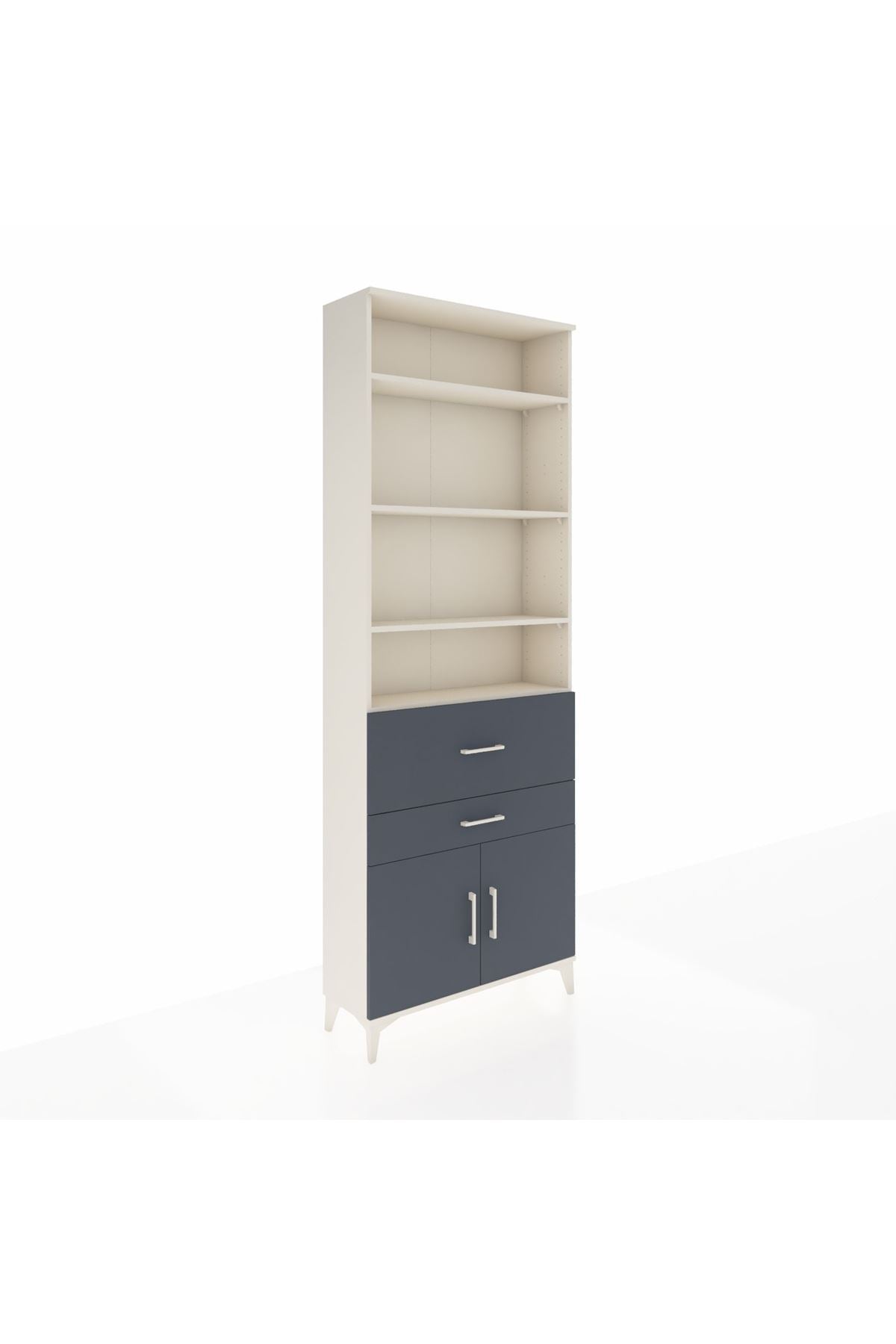 Arges Dolap 5 Raflı 2 Çekmeceli 2 Kapaklı 88x30x243 - S33M078V2A