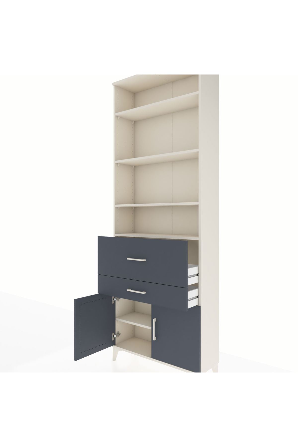 Arges Dolap 5 Raflı 2 Çekmeceli 2 Kapaklı 88x30x243 - S33M078V2A