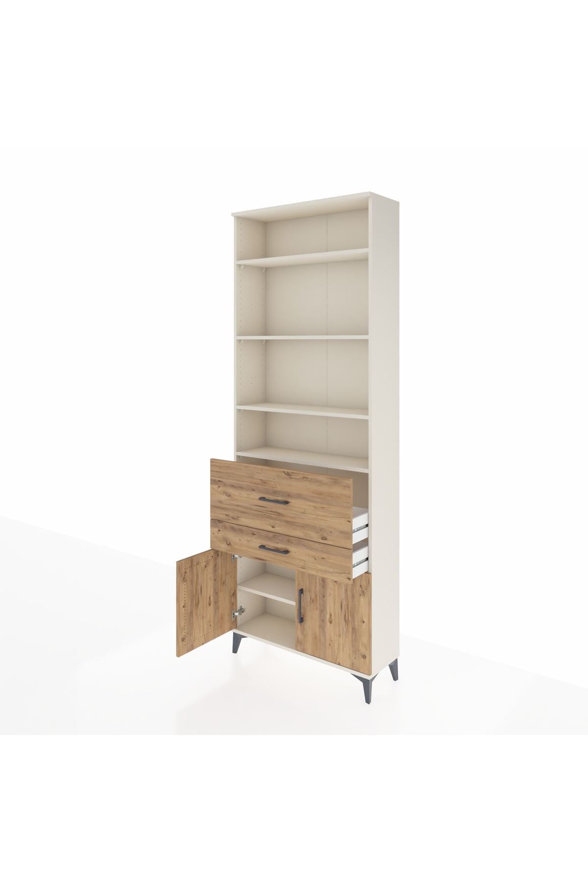 Arges Dolap 5 Raflı 2 Çekmeceli 2 Kapaklı 88x30x243 - S33M078V3A