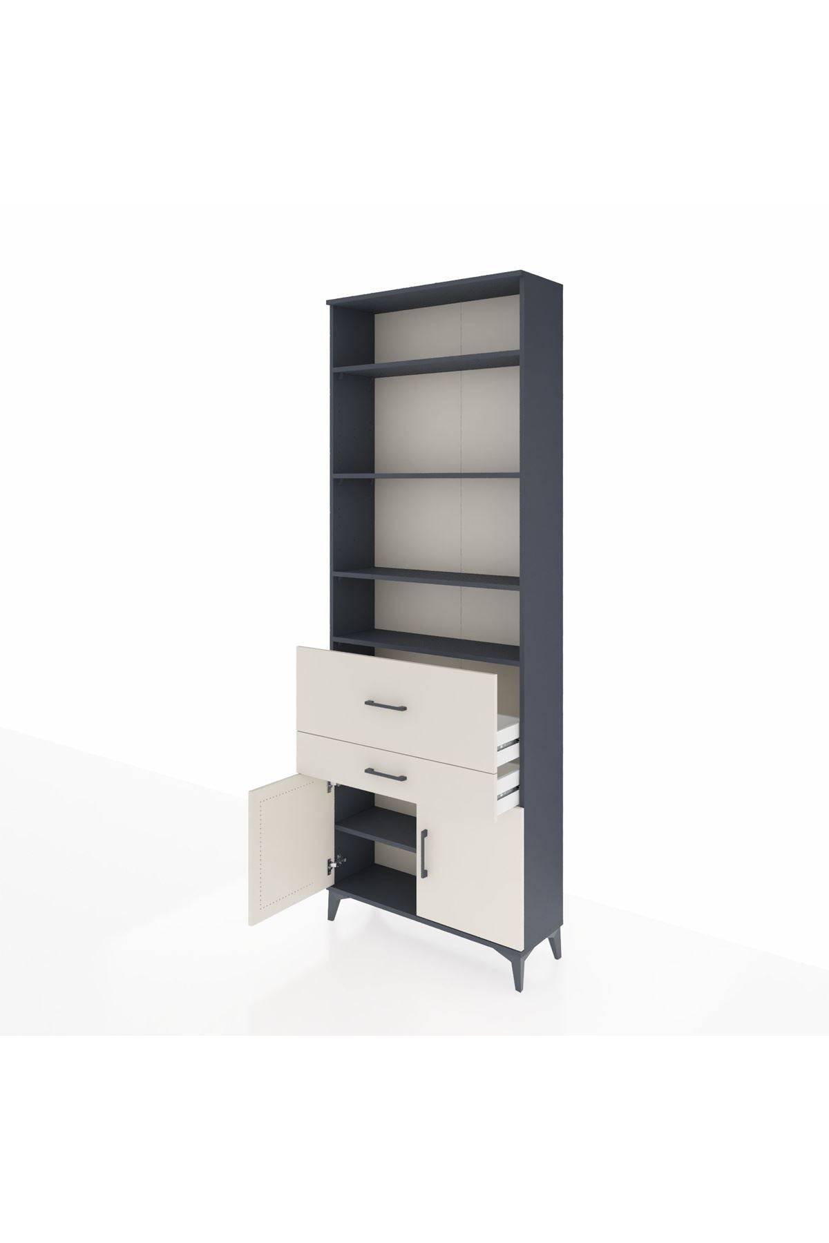 Arges Dolap 5 Raflı 2 Çekmeceli 2 Kapaklı 88x30x243 - S33M078V4A