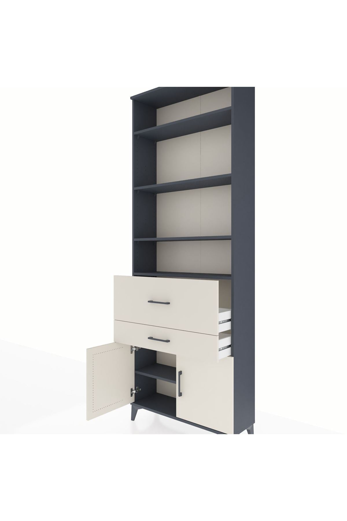 Arges Dolap 5 Raflı 2 Çekmeceli 2 Kapaklı 88x30x243 - S33M078V4A
