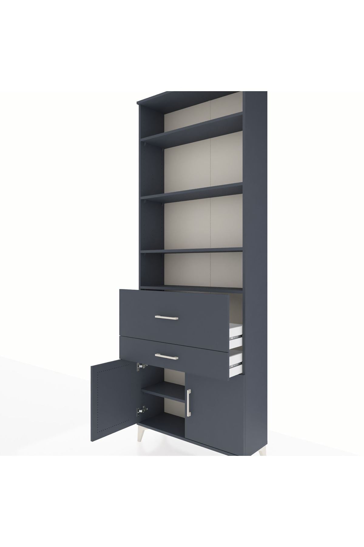 Arges Dolap 5 Raflı 2 Çekmeceli 2 Kapaklı 88x30x243 - S33M078V5A