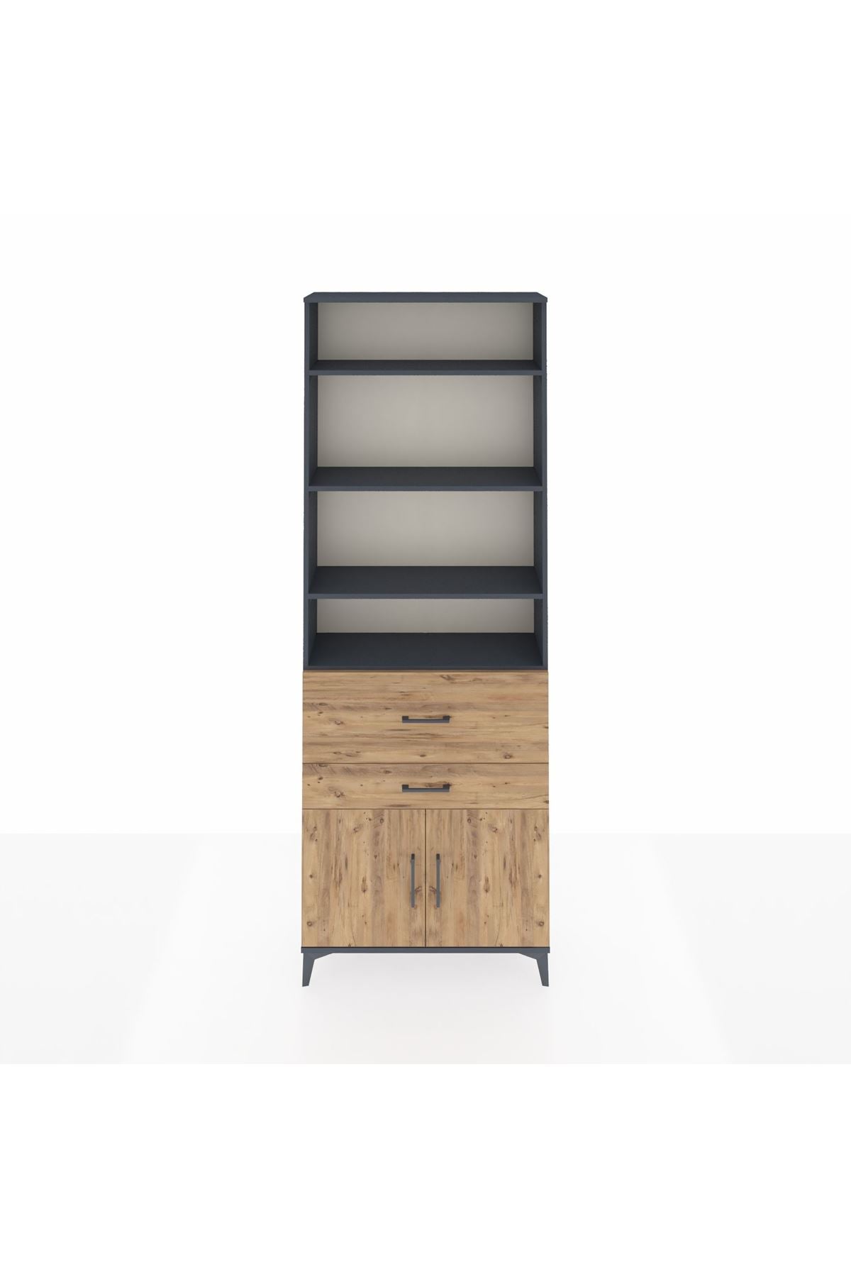 Arges Dolap 5 Raflı 2 Çekmeceli 2 Kapaklı 88x30x243 - S33M078V6A