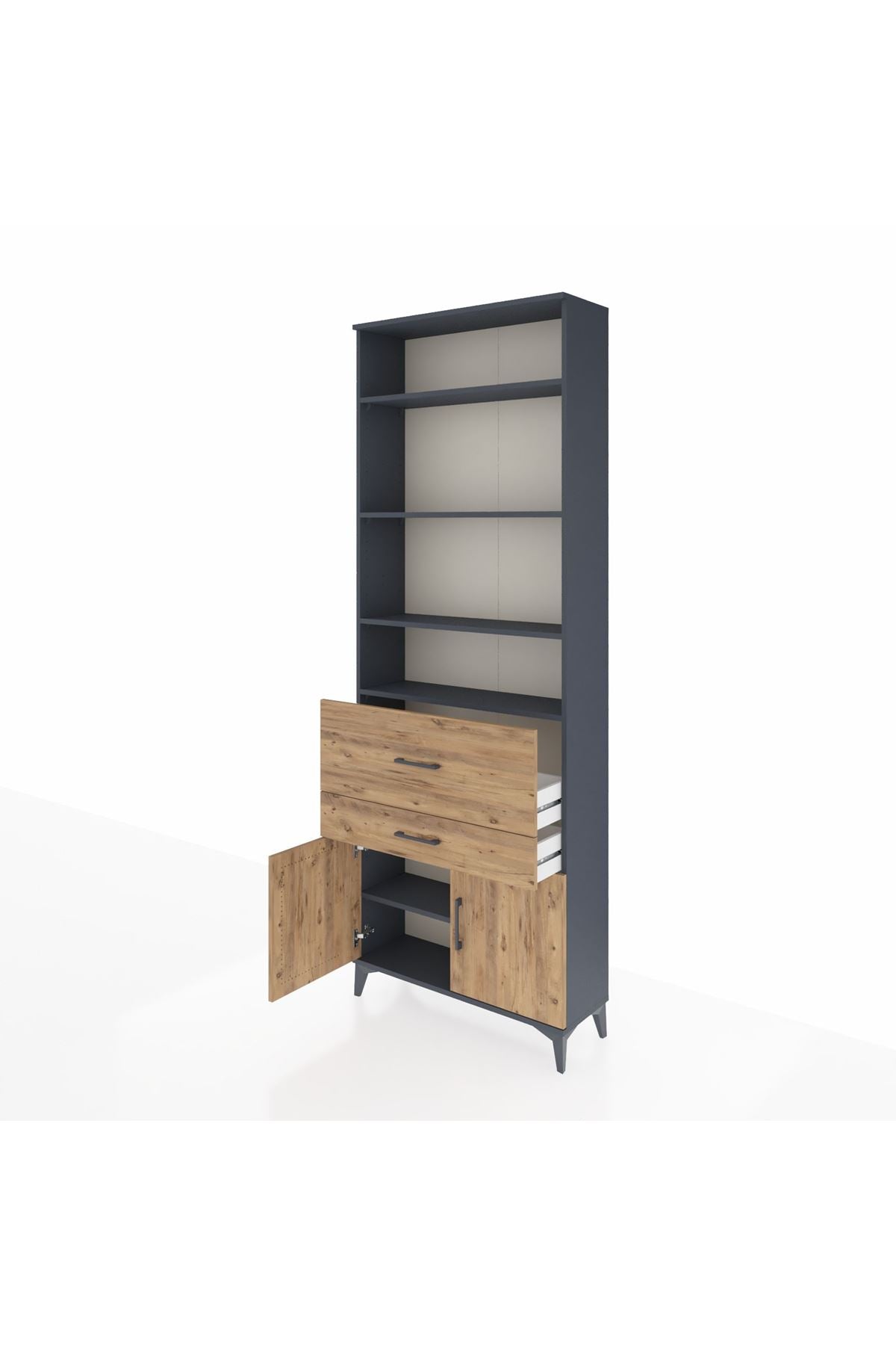 Arges Dolap 5 Raflı 2 Çekmeceli 2 Kapaklı 88x30x243 - S33M078V6A