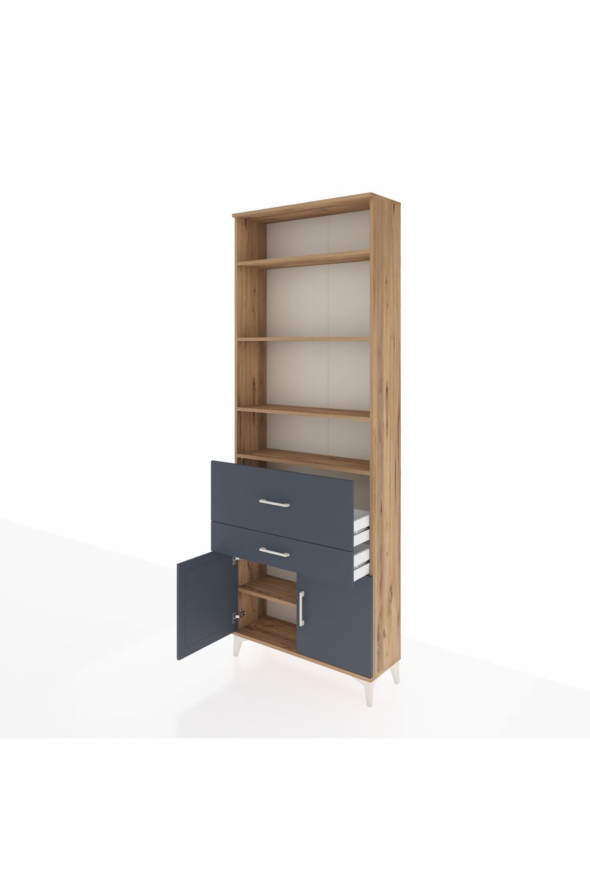 Arges Dolap 5 Raflı 2 Çekmeceli 2 Kapaklı 88x30x243 - S33M078V8A