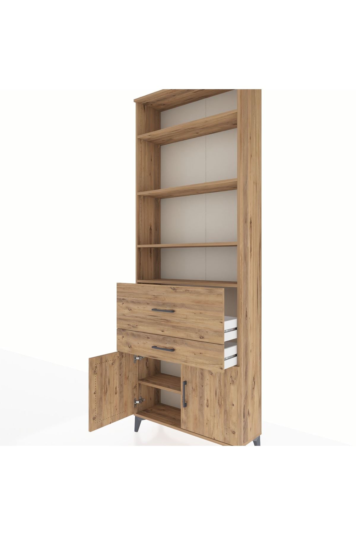 Arges Dolap 5 Raflı 2 Çekmeceli 2 Kapaklı 88x30x243 - S33M078V9A