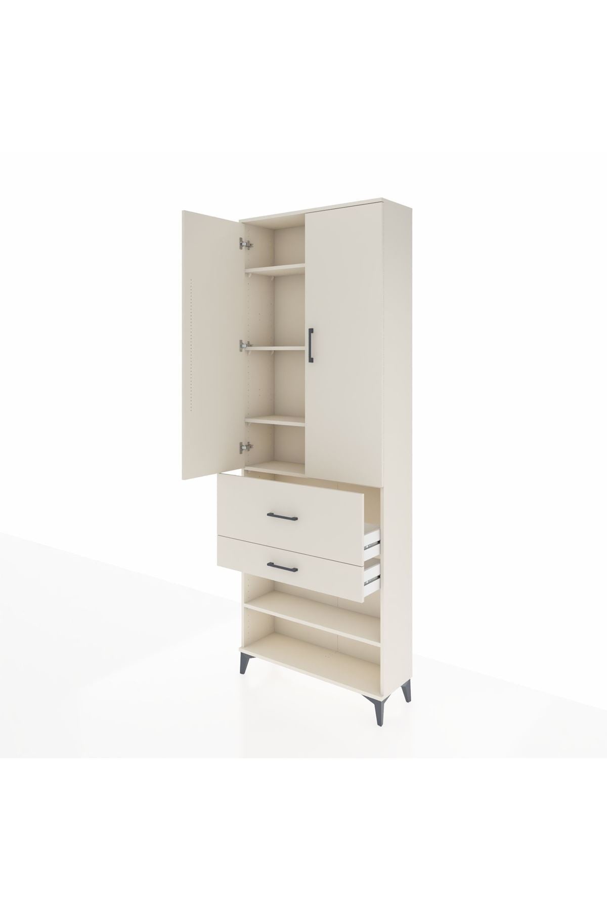 Arges Dolap 5 Raflı 2 Çekmeceli 2 Kapaklı 88x30x243 - S33M079V1A