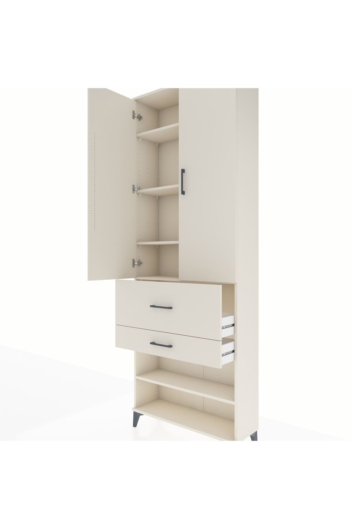 Arges Dolap 5 Raflı 2 Çekmeceli 2 Kapaklı 88x30x243 - S33M079V1A