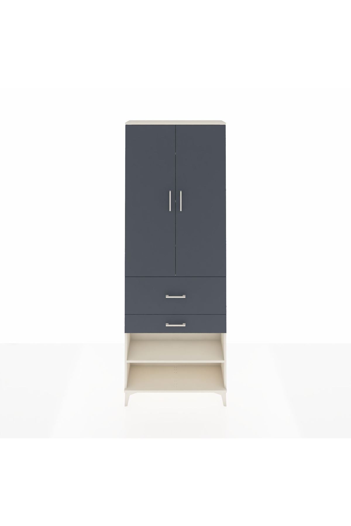 Arges Dolap 5 Raflı 2 Çekmeceli 2 Kapaklı 88x30x243 - S33M079V2A