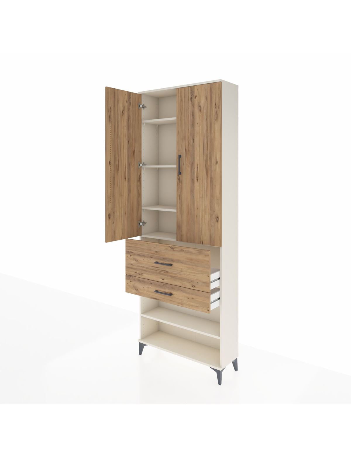Arges Dolap 5 Raflı 2 Çekmeceli 2 Kapaklı 88x30x243 - S33M079V3A