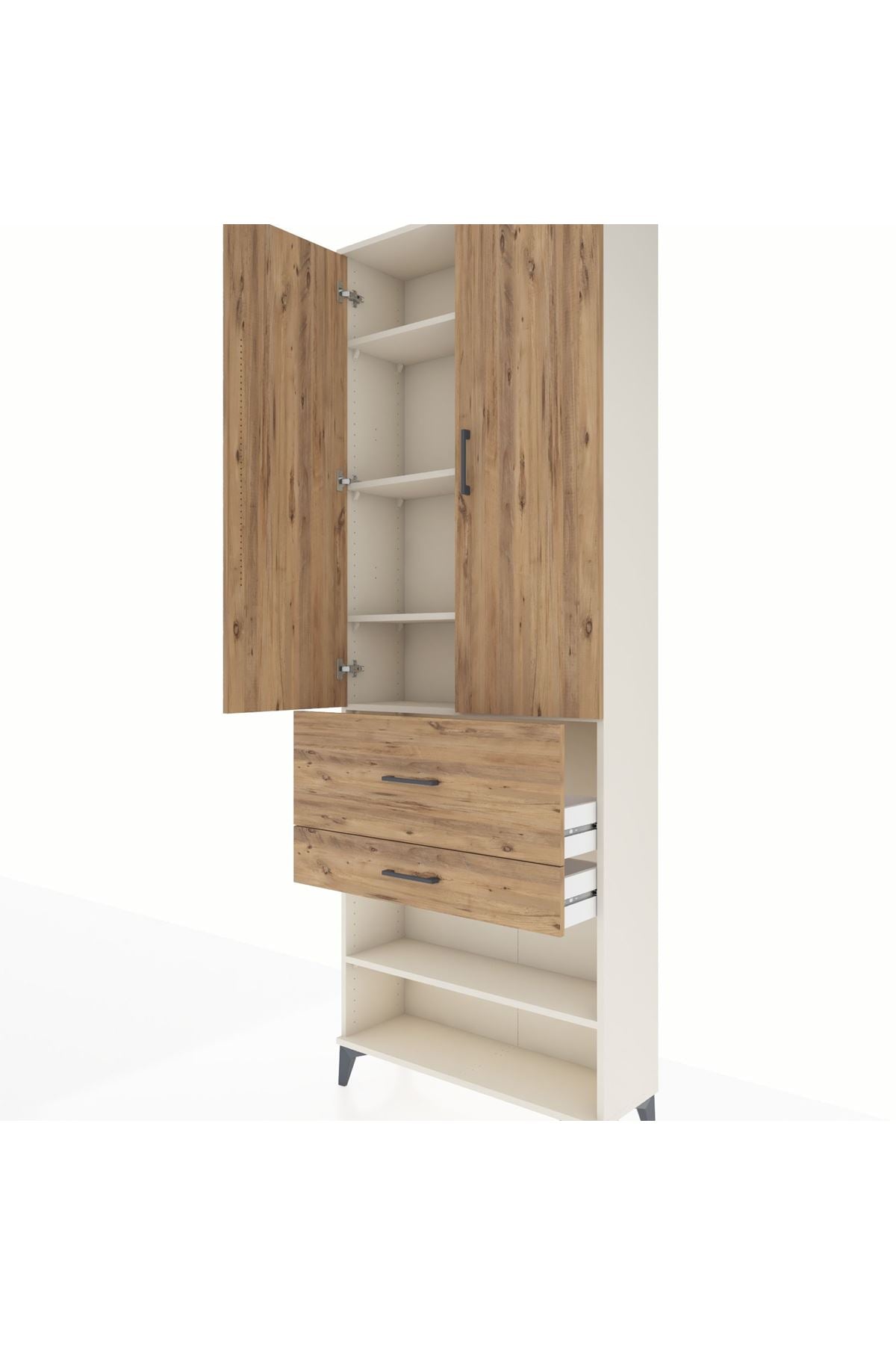 Arges Dolap 5 Raflı 2 Çekmeceli 2 Kapaklı 88x30x243 - S33M079V3A