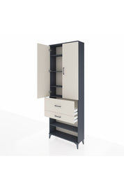 Arges Dolap 5 Raflı 2 Çekmeceli 2 Kapaklı 88x30x243 - S33M079V4A