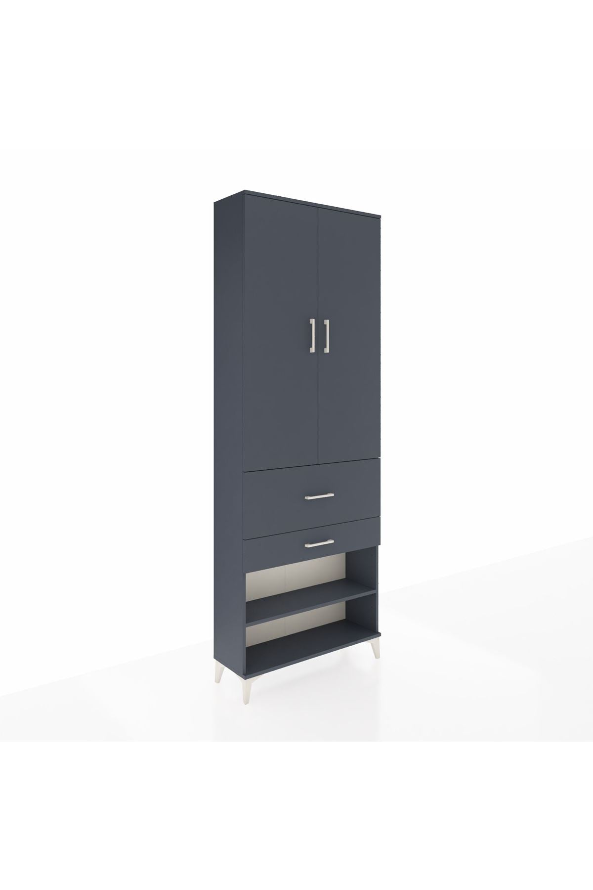 Arges Dolap 5 Raflı 2 Çekmeceli 2 Kapaklı 88x30x243 - S33M079V5A
