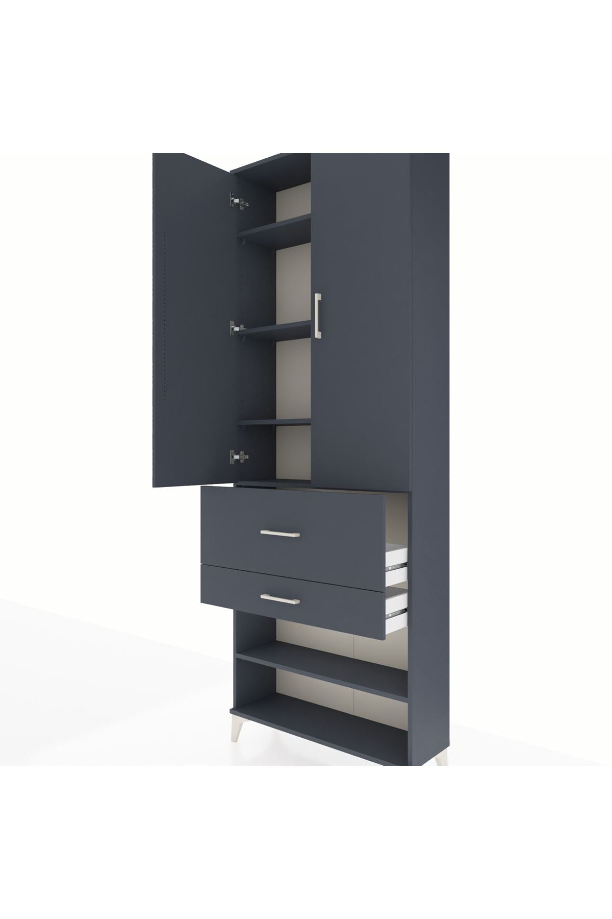 Arges Dolap 5 Raflı 2 Çekmeceli 2 Kapaklı 88x30x243 - S33M079V5A