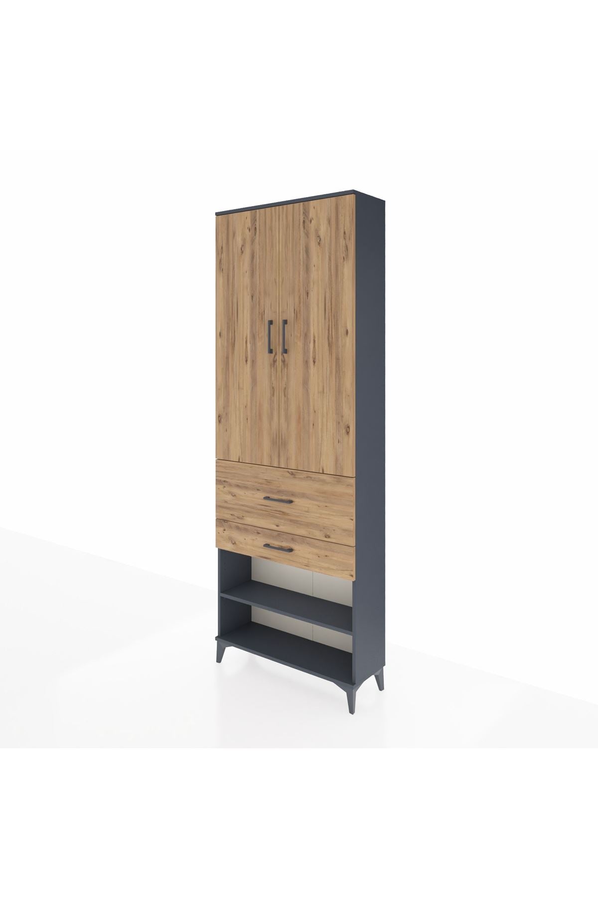Arges Dolap 5 Raflı 2 Çekmeceli 2 Kapaklı 88x30x243 - S33M079V6A