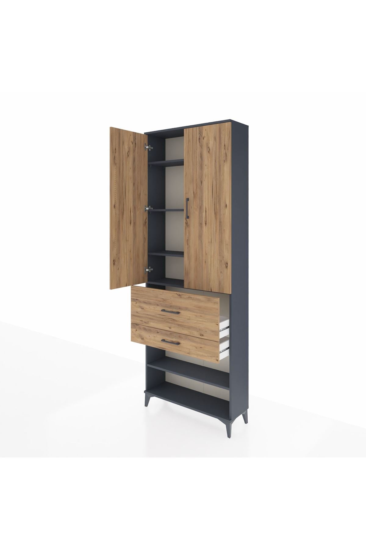 Arges Dolap 5 Raflı 2 Çekmeceli 2 Kapaklı 88x30x243 - S33M079V6A