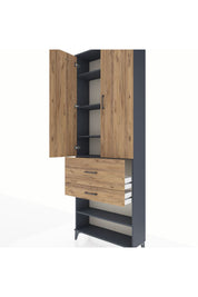 Arges Dolap 5 Raflı 2 Çekmeceli 2 Kapaklı 88x30x243 - S33M079V6A