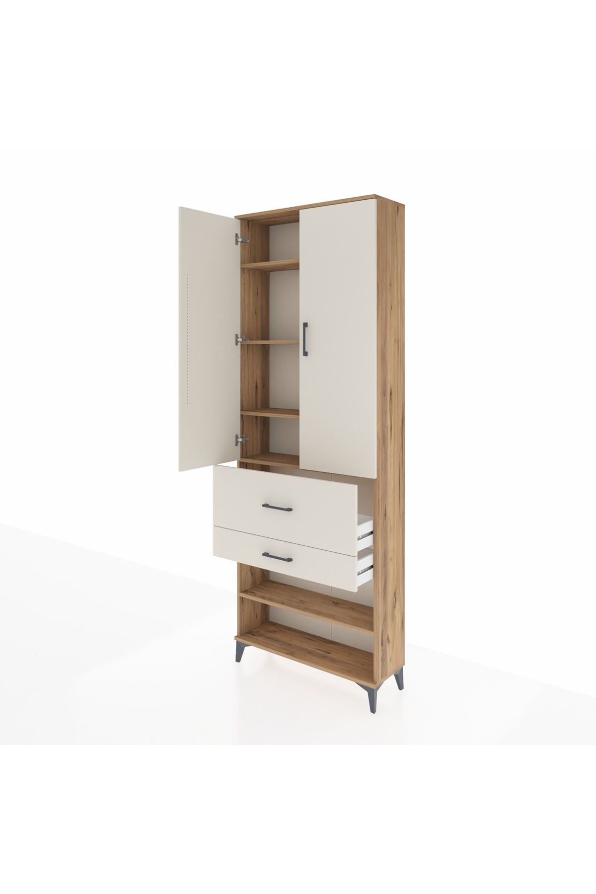 Arges Dolap 5 Raflı 2 Çekmeceli 2 Kapaklı 88x30x243 - S33M079V7A