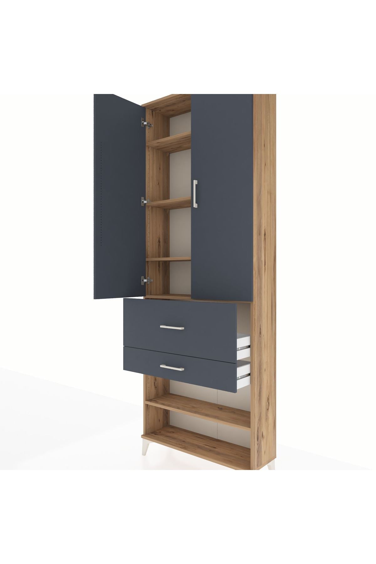 Arges Dolap 5 Raflı 2 Çekmeceli 2 Kapaklı 88x30x243 - S33M079V8A