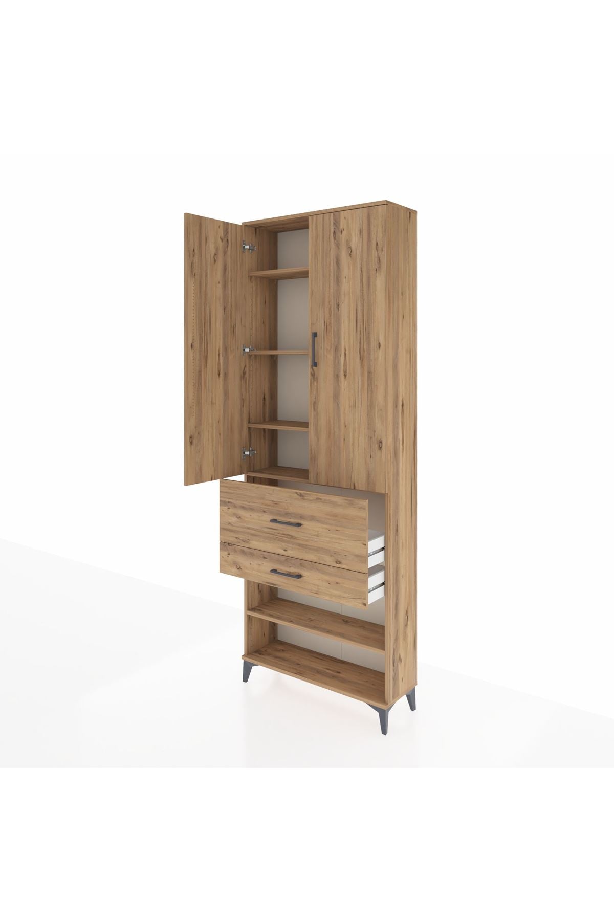 Arges Dolap 5 Raflı 2 Çekmeceli 2 Kapaklı 88x30x243 - S33M079V9A