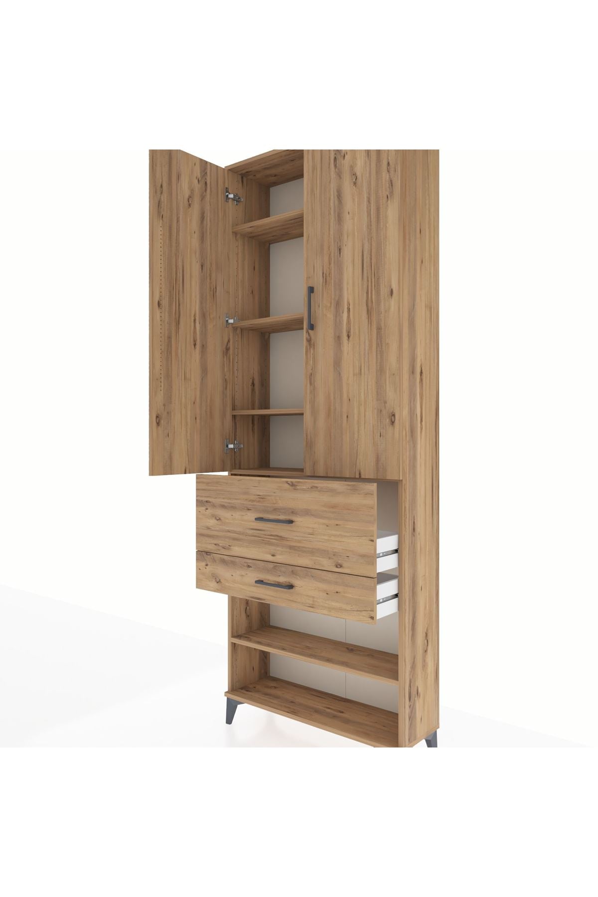 Arges Dolap 5 Raflı 2 Çekmeceli 2 Kapaklı 88x30x243 - S33M079V9A