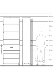 Arges Dolap 5 Raflı 2 Çekmeceli 88x30x243 - S33M080V7A