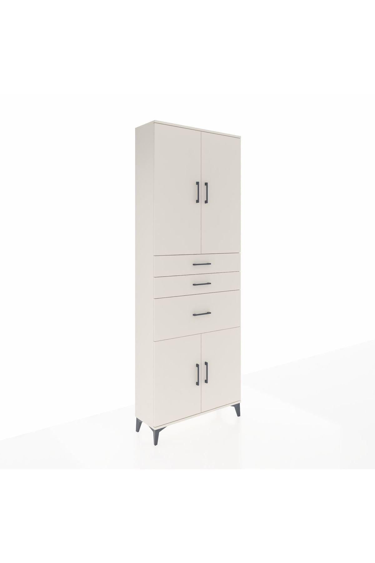 Arges Dolap 4 Raflı 3 Çekmeceli 4 Kapaklı 88x30x243 - S33M081V1A