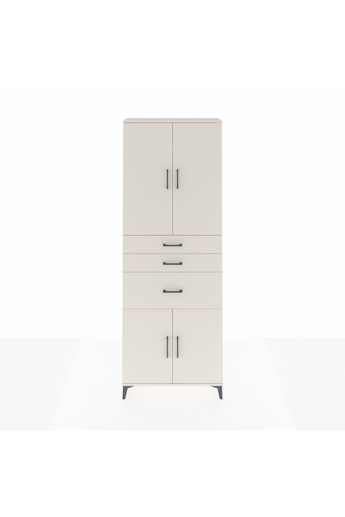 Arges Dolap 4 Raflı 3 Çekmeceli 4 Kapaklı 88x30x243 - S33M081V1A
