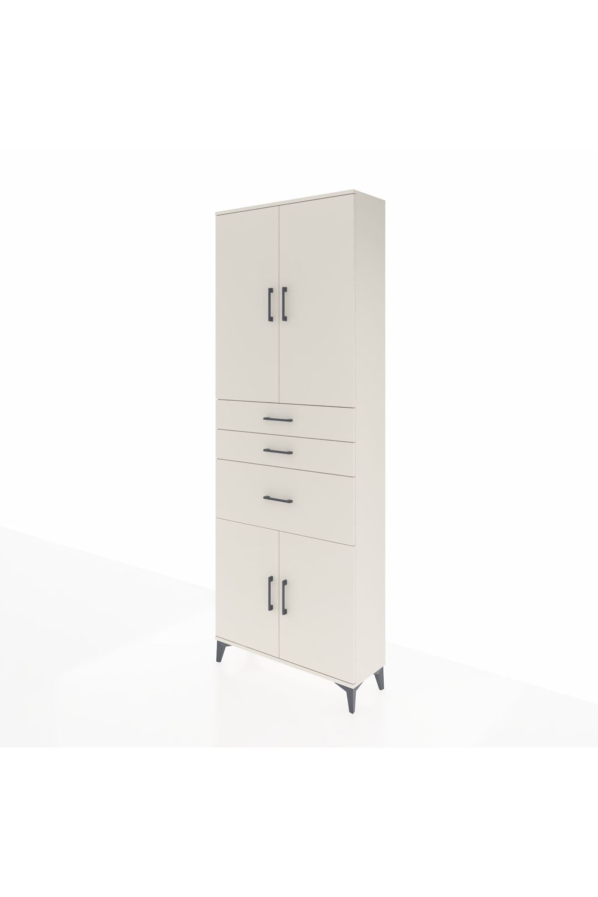 Arges Dolap 4 Raflı 3 Çekmeceli 4 Kapaklı 88x30x243 - S33M081V1A