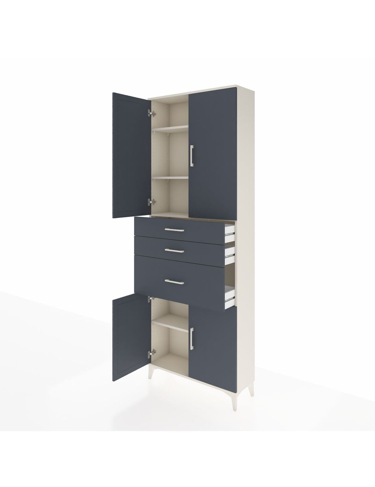 Arges Dolap 4 Raflı 3 Çekmeceli 4 Kapaklı 88x30x243 - S33M081V2A