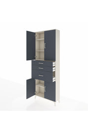 Arges Dolap 4 Raflı 3 Çekmeceli 4 Kapaklı 88x30x243 - S33M081V2A