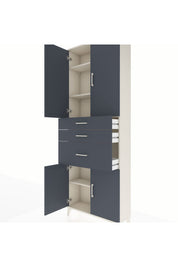 Arges Dolap 4 Raflı 3 Çekmeceli 4 Kapaklı 88x30x243 - S33M081V2A