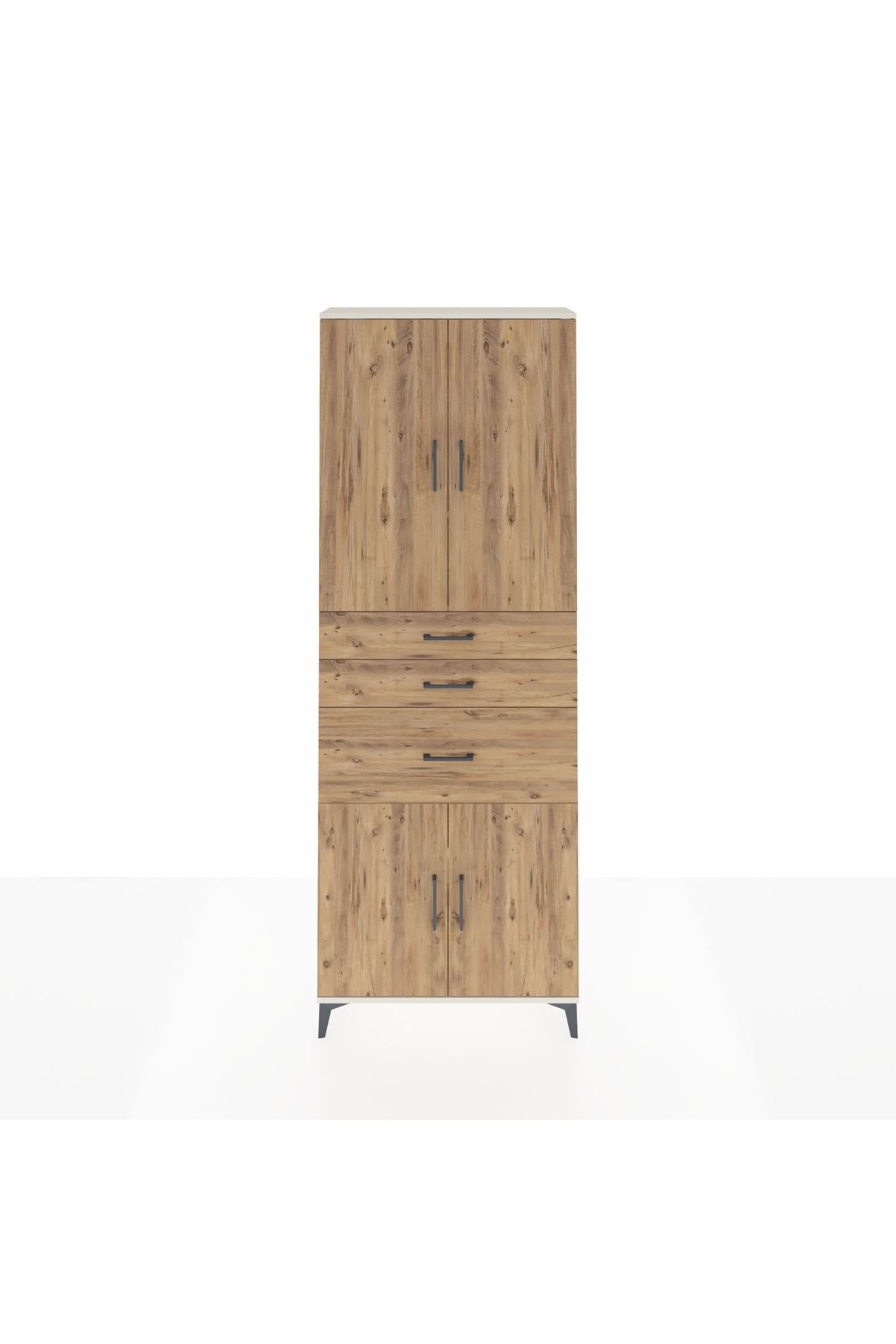 Arges Dolap 4 Raflı 3 Çekmeceli 4 Kapaklı 88x30x243 - S33M081V3A