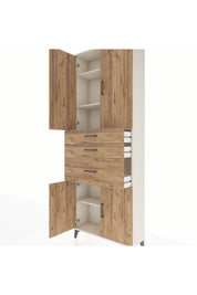Arges Dolap 4 Raflı 3 Çekmeceli 4 Kapaklı 88x30x243 - S33M081V3A
