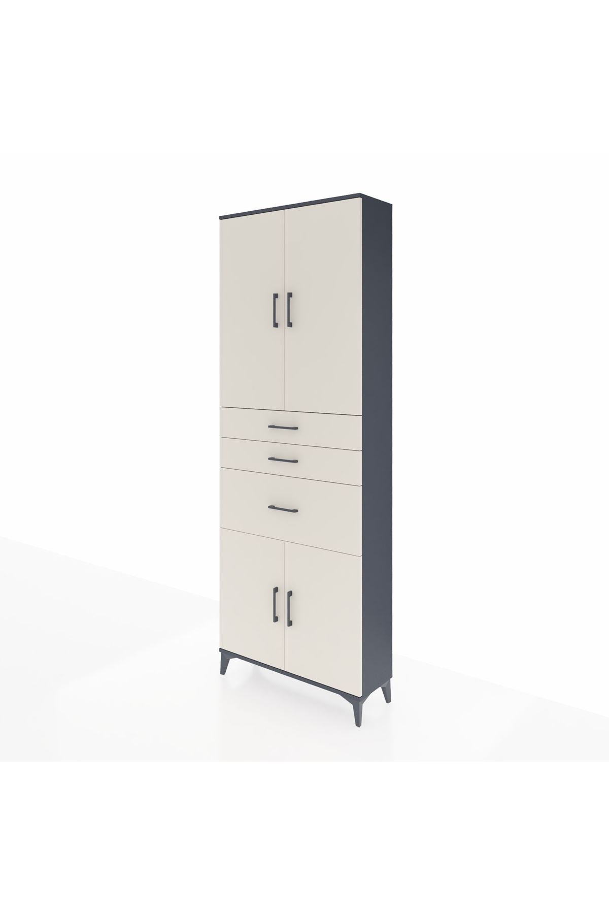 Arges Dolap 4 Raflı 3 Çekmeceli 4 Kapaklı 88x30x243 - S33M081V4A