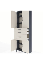 Arges Dolap 4 Raflı 3 Çekmeceli 4 Kapaklı 88x30x243 - S33M081V4A