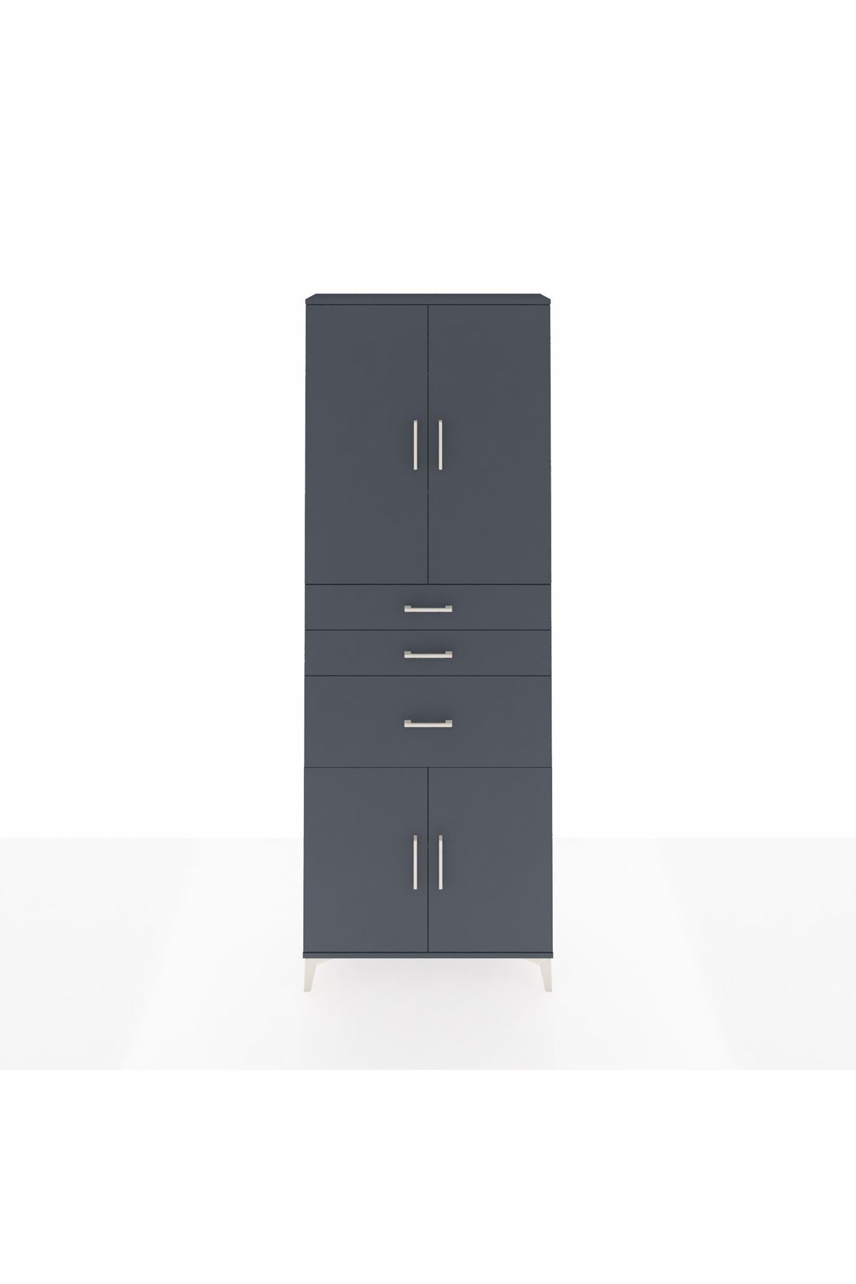 Arges Dolap 4 Raflı 3 Çekmeceli 4 Kapaklı 88x30x243 - S33M081V5A