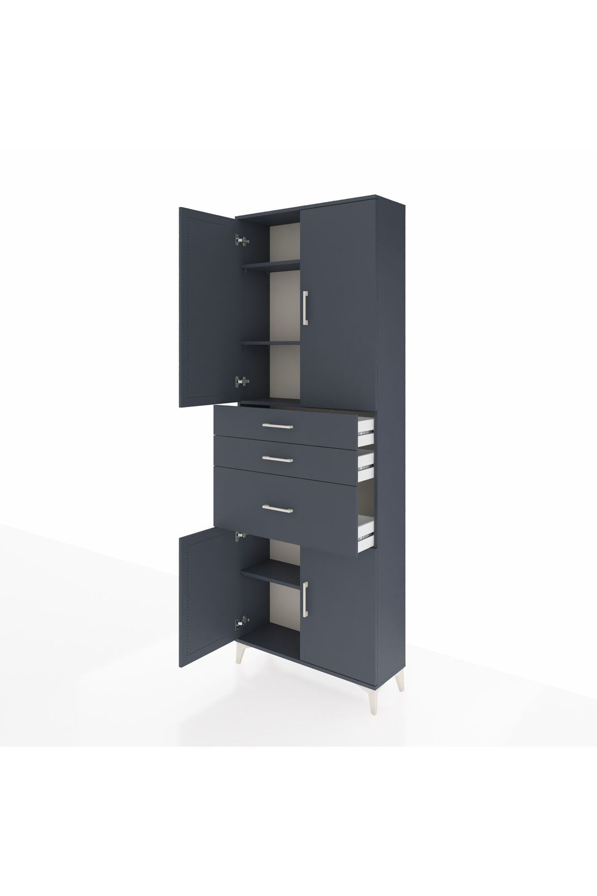 Arges Dolap 4 Raflı 3 Çekmeceli 4 Kapaklı 88x30x243 - S33M081V5A
