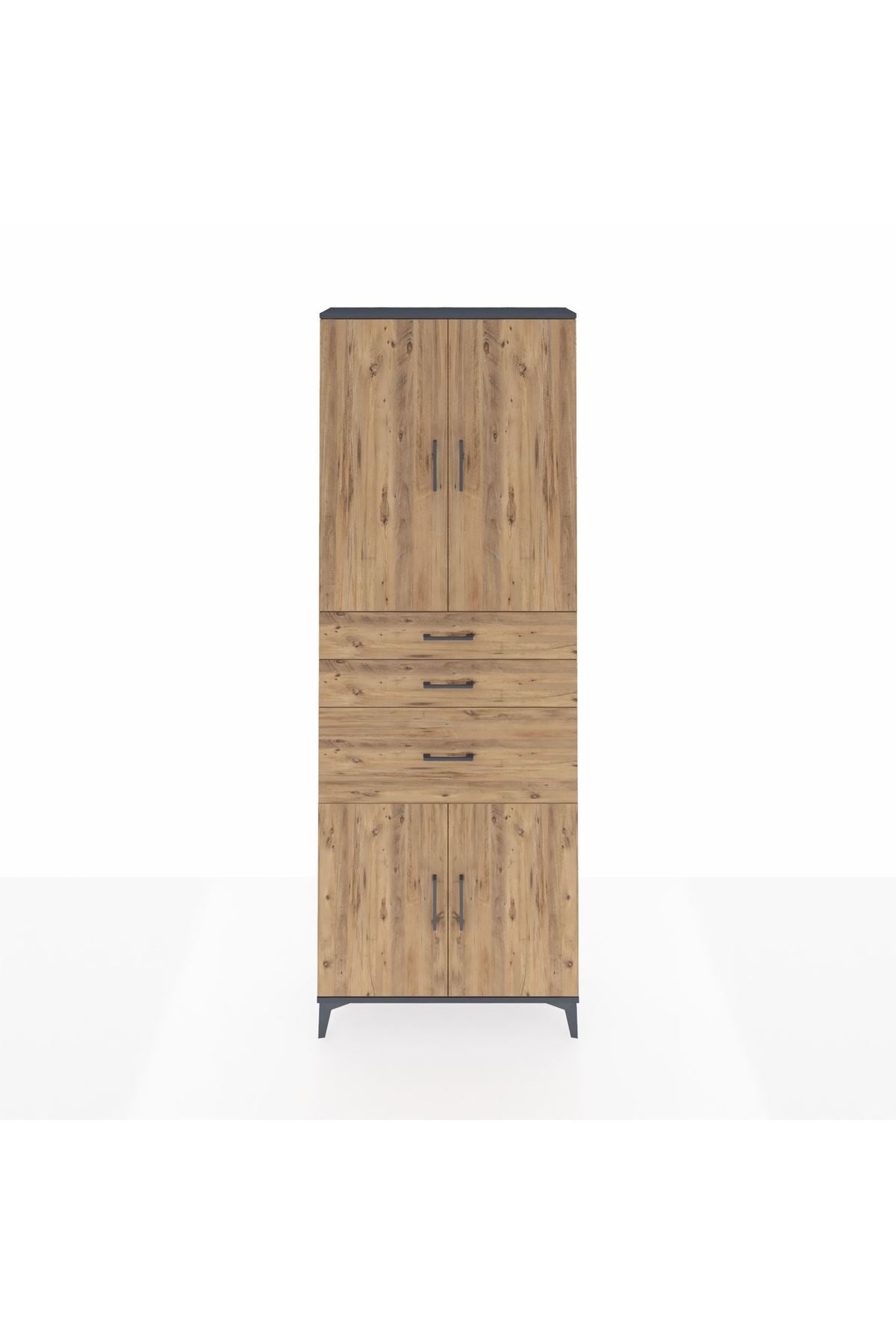 Arges Dolap 4 Raflı 3 Çekmeceli 4 Kapaklı 88x30x243 - S33M081V6A