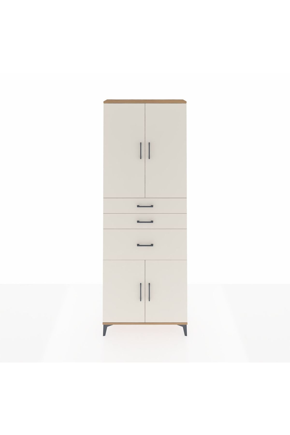 Arges Dolap 4 Raflı 3 Çekmeceli 4 Kapaklı 88x30x243 - S33M081V7A