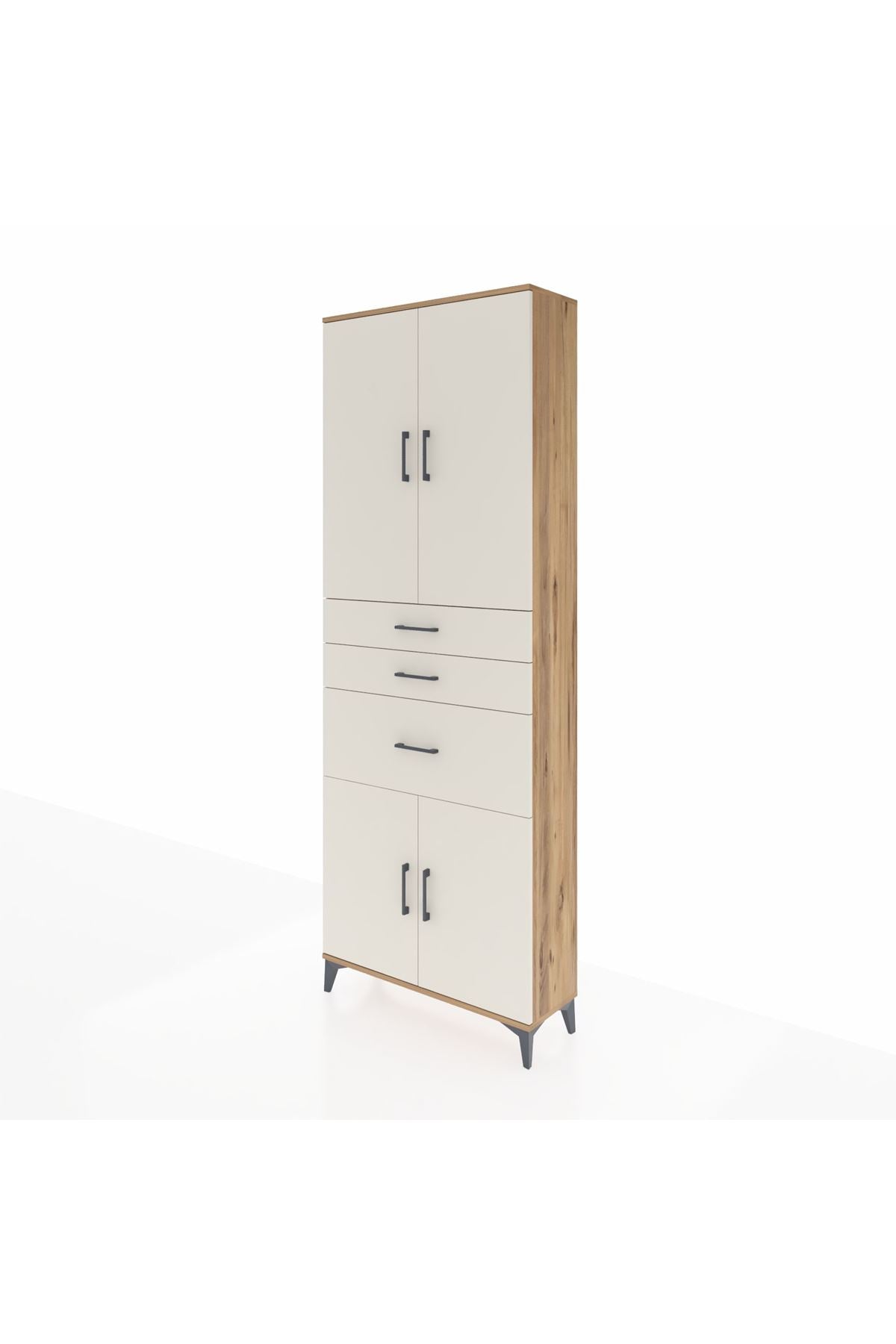 Arges Dolap 4 Raflı 3 Çekmeceli 4 Kapaklı 88x30x243 - S33M081V7A
