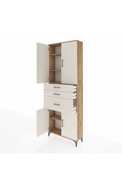 Arges Dolap 4 Raflı 3 Çekmeceli 4 Kapaklı 88x30x243 - S33M081V7A