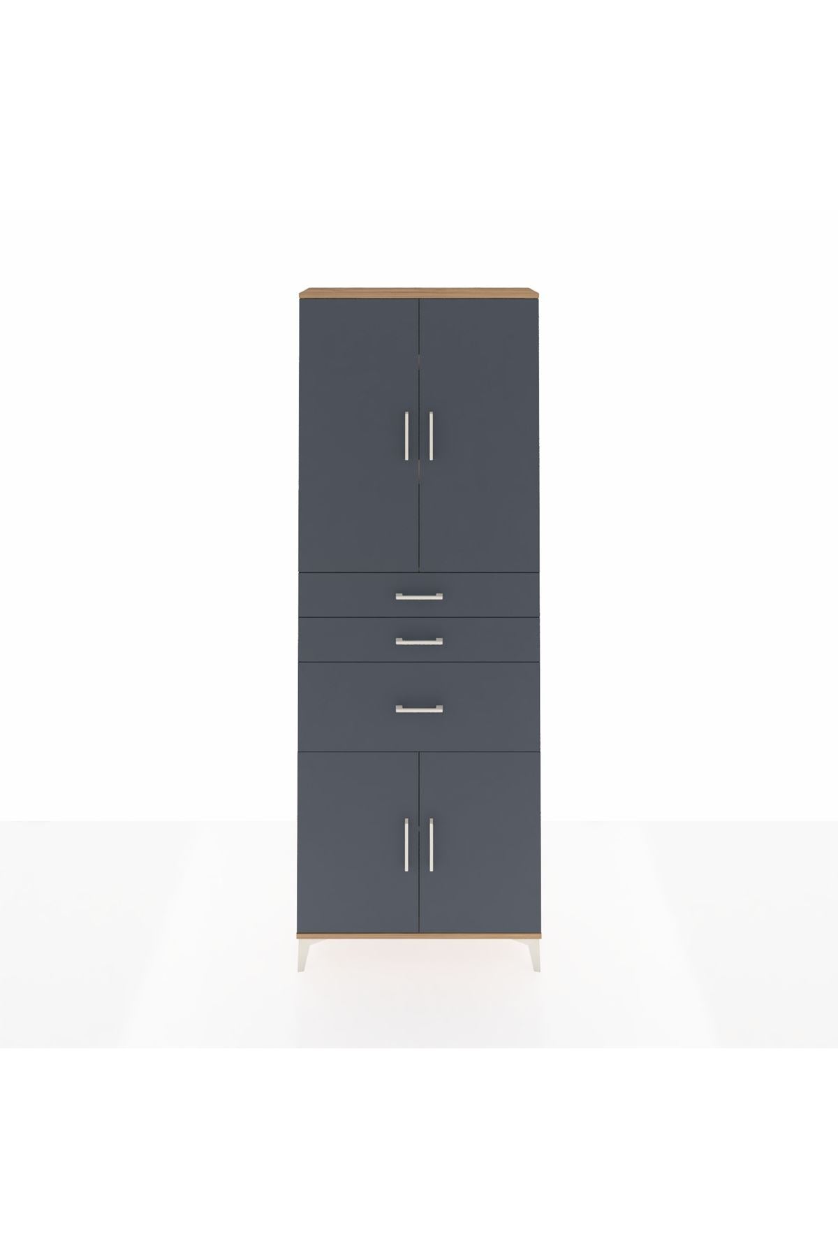 Arges Dolap 4 Raflı 3 Çekmeceli 4 Kapaklı 88x30x243 - S33M081V8A
