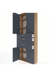 Arges Dolap 4 Raflı 3 Çekmeceli 4 Kapaklı 88x30x243 - S33M081V8A