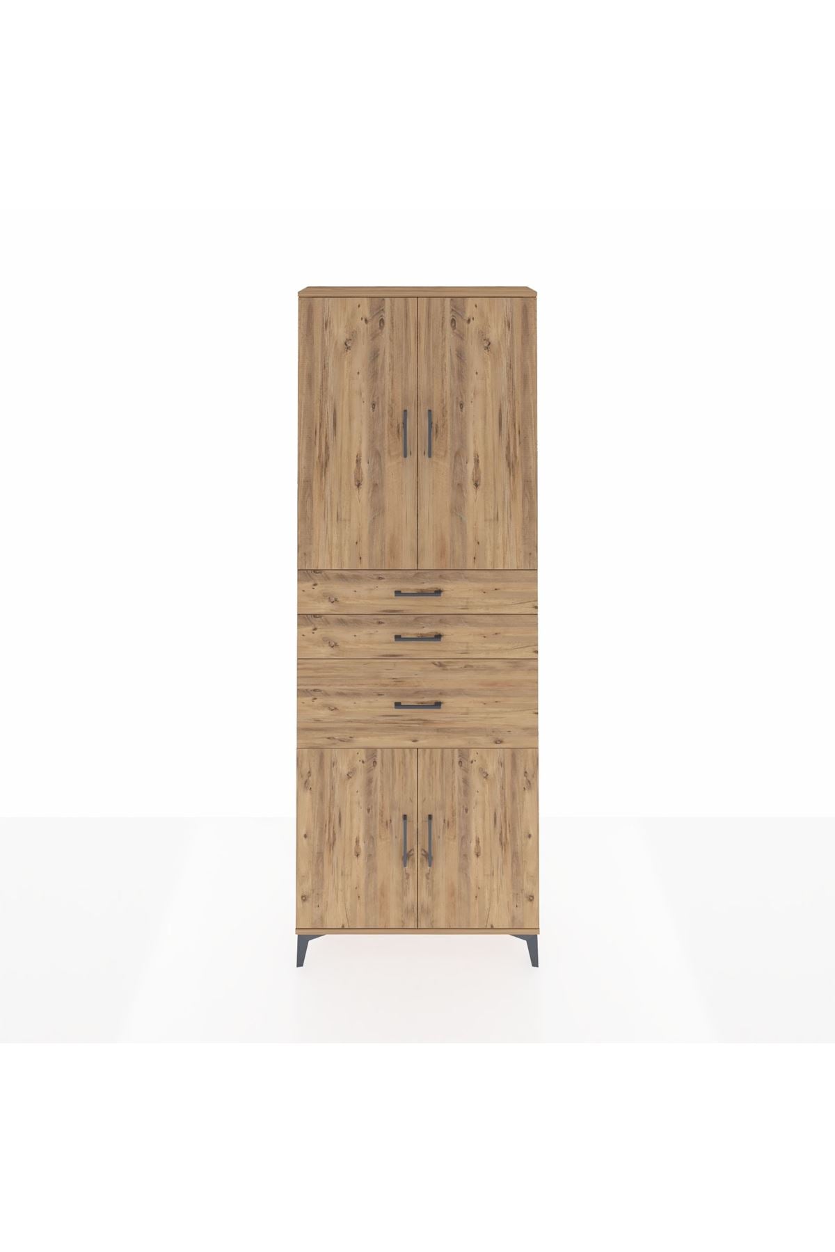 Arges Dolap 4 Raflı 3 Çekmeceli 4 Kapaklı 88x30x243 - S33M081V9A
